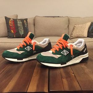 Green ,neon orange , grey & white